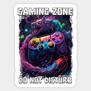 Do Not Disturb Gaming Zone funny cool pop art contoller illustration for gamers Sticker